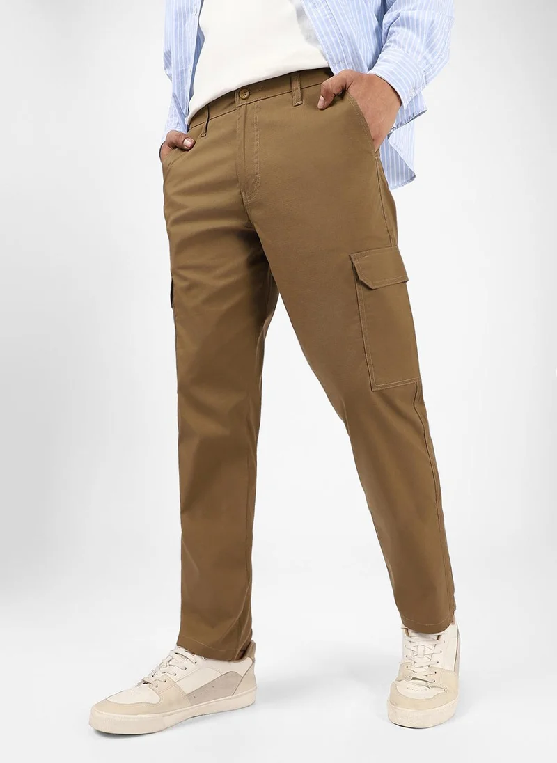 Urbano Fashion  Urbano Fashion Men's Khaki Regular Fit Solid Cargo Chino Pant With 6 Pockets for Men | Best Price UAE